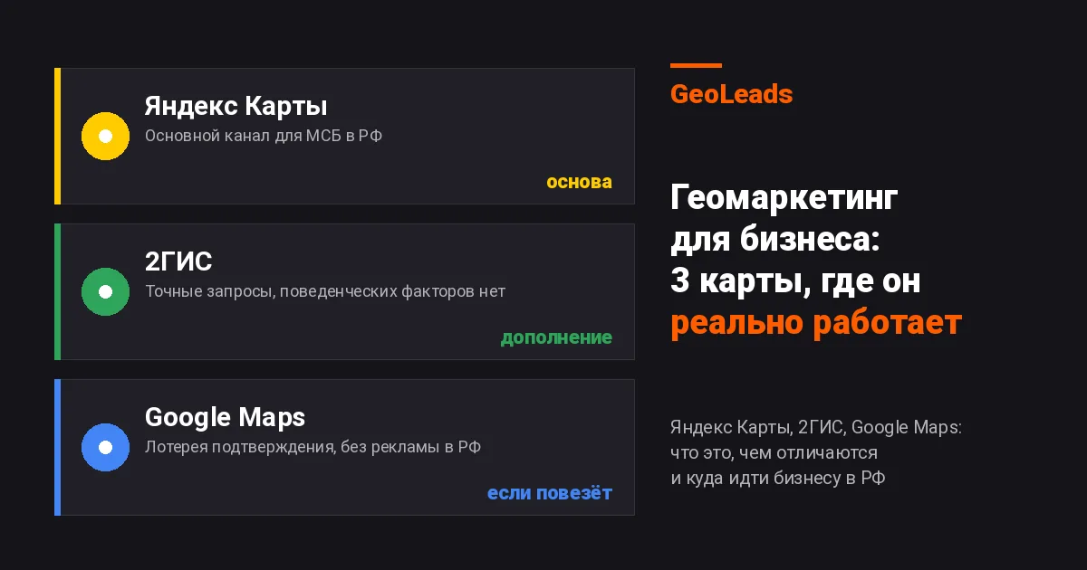 Геомаркетинг: что это и как продвигать бизнес в Яндекс Картах, 2ГИС и Google Maps