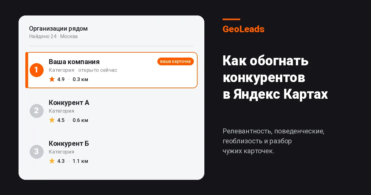SEO в Яндекс Картах: как обогнать конкурентов и поднять карточку выше