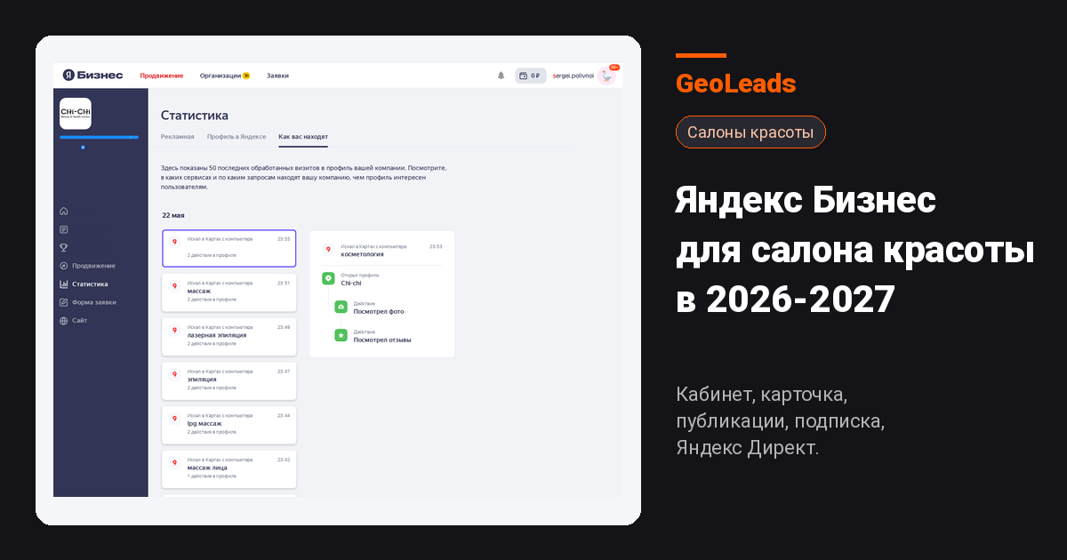 Яндекс Бизнес для салонов красоты: кабинет, карточка, посты, подписка, Яндекс Директ